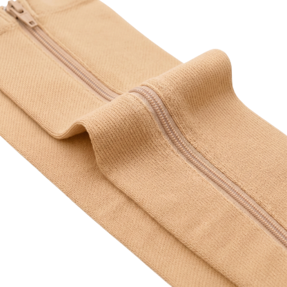 Bas de compression / contention à zip Véane – Compression graduée 15-20 mmHg – Unisexe – Noir ou Beige – Tailles 36 à 48
