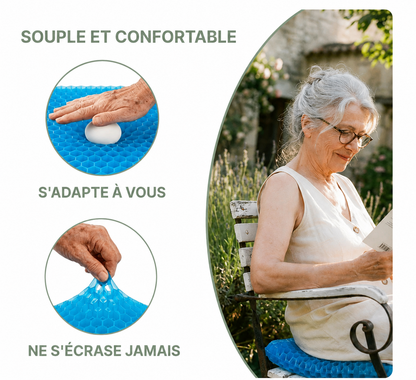 Coussin d'assise en gel Véane – Répartit la pression – Coccyx, hanches et bas du dos