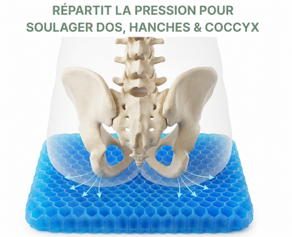 Coussin d'assise en gel Véane – Répartit la pression – Coccyx, hanches et bas du dos