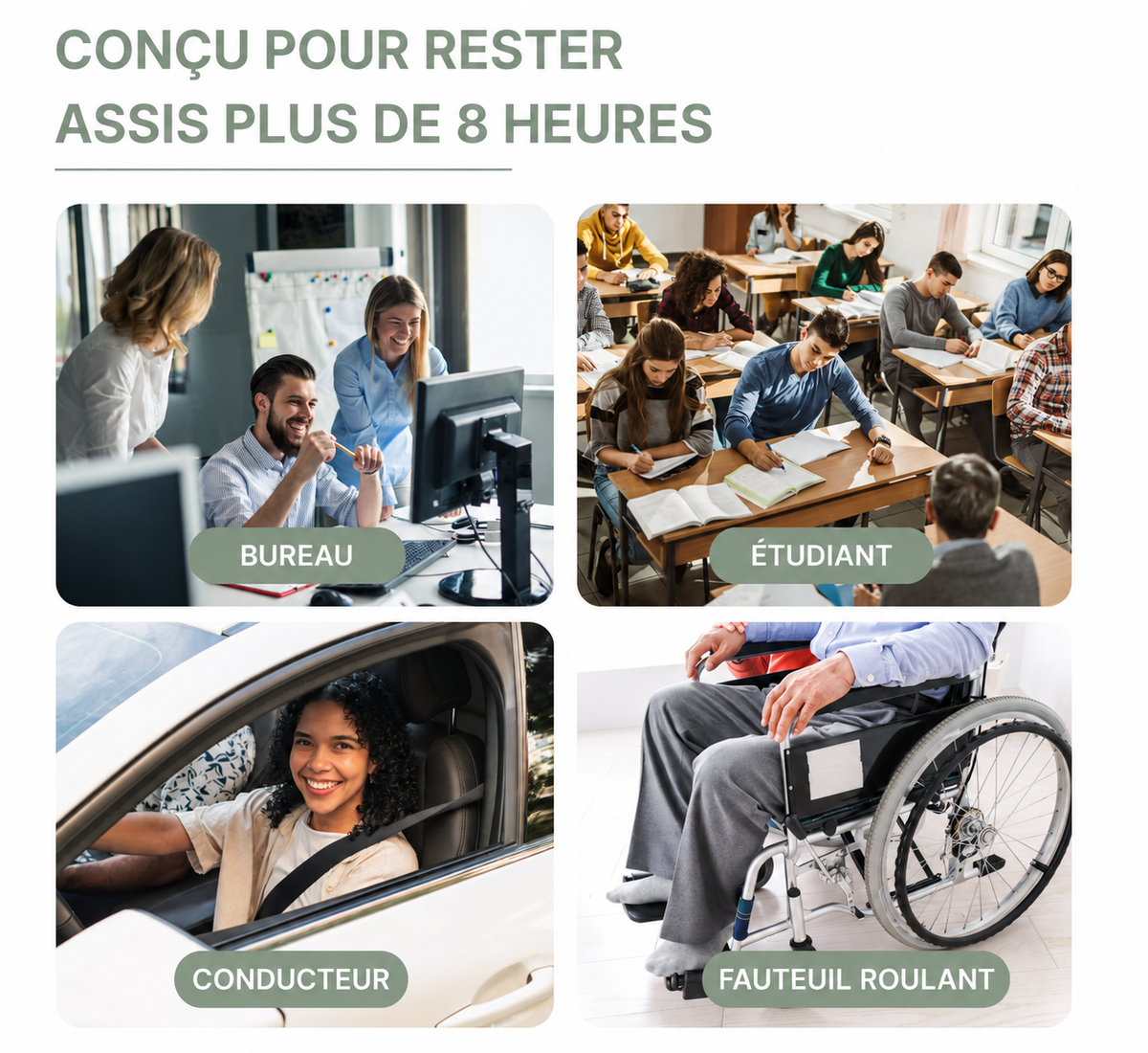 Coussin d'assise en gel Véane – Répartit la pression – Coccyx, hanches et bas du dos